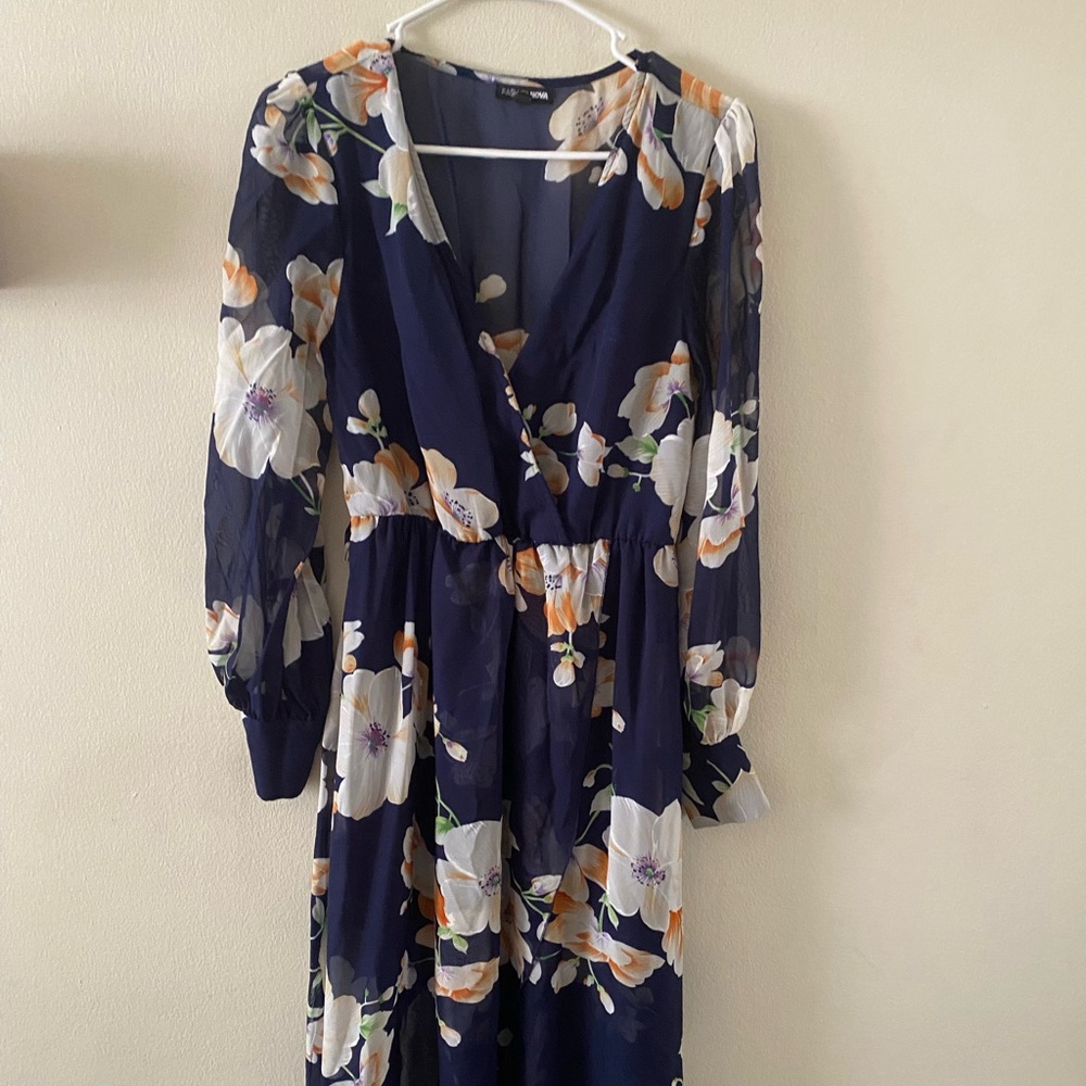 Fashion Nova Floral Sheer Dress